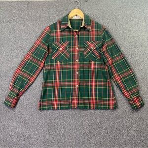 Vintage 70s Jones New York Multicolor Plaid Shirt Preppy Rare Western Women's 12